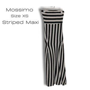 Mossimo Black & White Striped Maxi Dress - XS Strapless Tube Style